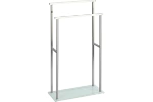 WENKO Toallero de pie Debar - Toallero de pie, Acero inoxidable, 20 x 83 x 46 cm, Satinado