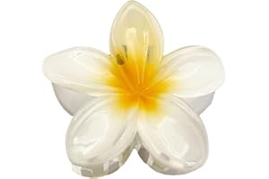 Blomma hårklämmor, Hawaii Blomma hårklämmor, stora blomformade kloklämmor, halkfria blomklämmor, stora klämmor för tjockt/tun