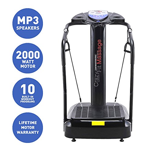 VIBRATIONS PLATTE Vibrationstrainer Crazy Vibrations Massage – 3900W Vibrations Platte Gewichtsverlust Maschine 180 Schrittweise Geschwindigkeits Einstellungen - 2