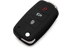 Happyit Silicone Car Key Cover Case for Volkswagen VW Polo Passat B5 Golf 4 5 6 Jetta Mk6 Tiguan Gol CrossFox Plus Eos Scirocco Beetle (Black)