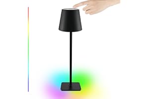 CHEDUX LED Akku Tischlampe, Tischleuchte kabellos Touch Dimmbar 8 Farben RGB Indoor und Outdoor, LED Tischlampe IP54 Wasserdichte für Ihr Haus Garten Esstisch Schlafzimmer Arbeitszimmer Balkon Hotel (1 PACK)