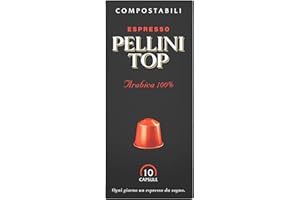 PELLINI TOP Kompatybilne z Nespresso Samozabezpieczające się Kapsułki do Kompostowania, 100% Arabica, Delicate Roast 12 Opakowań po 10 Kapsułek