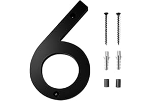 PACUM Numero Civico,6 pollici Numero Civico Segnale Acrilico civici Numero Numero civico Esterno Casa moderna Spazzolata numero Numero Casa Galleggiante，per Caselle Postali, Garage，Numero 6