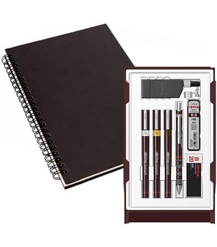 rOtring Isograph Technical Pen Master Set S0699420 | 3 rotuladores finos (0,10 mm, 0,30 mm, 0,50 mm), portaminas (0,5 mm), brújula y accesorios, juego de 10 piezas en estuche | Set con