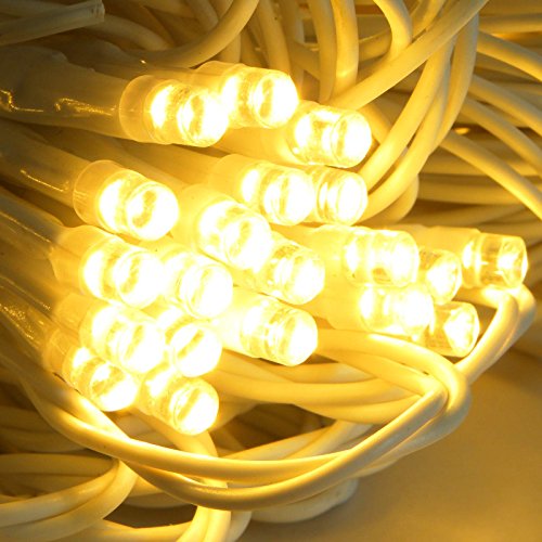 Lichternetz 3×2 4×2 3×3 m warmweiß 200 LED außen Kabel weiß von Gartenpirat® - 2