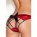 Produktbild XX&GXM Rote satin Hosen und schwarze Schleife hinter Tanga durchbohrt
