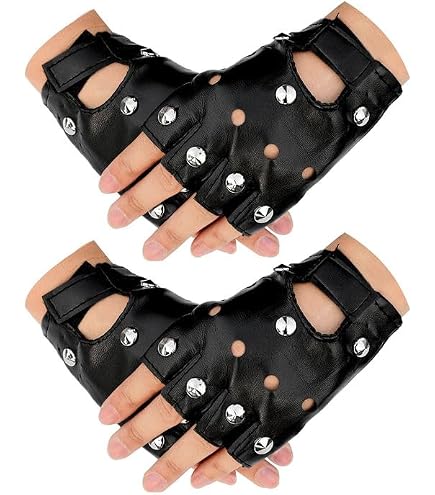 Gants Halloween Punk Gothique Demi-Gants Déchirés - Unisexe - Taille ~23x10 Cm - Pour Cosplay, Fête, Carnaval - 5