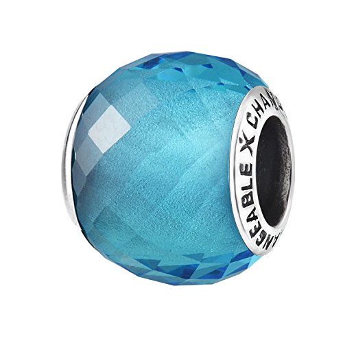 CHANGEABLE Piedra Pequeña de Cumpleaños Murano Abalorio de mujer de plata de ley