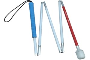 VISIONU - Bastón Plegable de Aluminio, 5 Secciones, con Bola giratoria