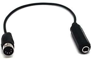 LOKEKE DIN 5 Pin Male To 6.35mm(1/4 IN) TRS Female Audio Cable For Mixer,MIDI keyboard,MIDI guitar,Electric Piano And More（0.3M）