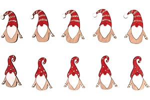 Rayher piccoli oggetti decorativi in legno gnomi natalizi, 2,5 x 4cm, sacchetto da 10 pezzi, con punto adesivo, piccoli pezzi in legno, lavori creativi, decoro natalizio, 46613999