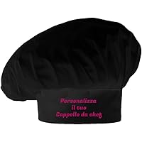 Cappello Da Cuoco Personalizzato Unisex - Ricamo Nome/Logo, Cotone, Taglia Unica 52-62cm