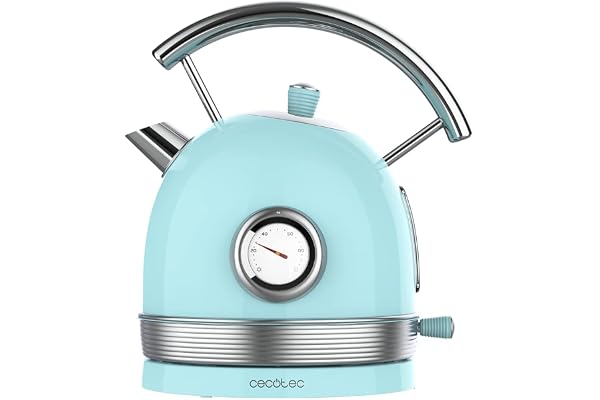 Cecotec Elektrisk vattenkokare ThermoSense 420 Light Blue, 1,8 l kapacitet, 2 200 W, temperaturdisplay, 360° bas, rostfritt s