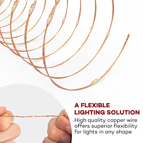 Lichterkette Batterie betrieben 50er LED TaoTronics warmweiß 5m dimbare Kupferdraht wasserdicht Sternenlicht außen und innen mit 8 Betriebsarten, Dekorative Lichter für Ostern Pfingsten Party Hochzeit Feste - 3