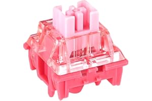 Ranked RS-1 Pro Interruptores Mecánicos para Teclados Mecánicos de Gaming | Montados en PCB de 5 Pines | Pre Lubricados | Lineales Silenciosos 53cN by Haimu (Pro Silent Red, 65 Pzas)