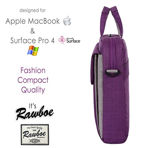 Rawboe® 13 -13,3 Zoll MacBook Pro Retina intelligente neue Art-Oxford-Gewebe Multi Functional eleganten, tragbaren Laptop-Tasche Laptop-Hülle für Mann / Frau Tragetasche Messenger Bag Schulter-Aktenkoffer Handtasche für MacBook Air / Oberflächen Pro 4 / Laptop / Notebook / ipad / Tablet / MacBook / Ultrabook / Computer für Apple / Acer / Asus / Dell / Fujitsu / Lenovo / HP / Samsung / Sony / Toshiba mit Schulterriemen und mehrere Taschen – Lila - 4