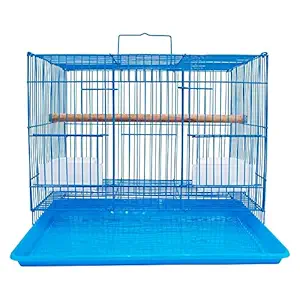 Lovely PET'S KINDOM-15 Bird cage for Budgies,Finches,Love Birds,Cocktails,Conures,Cuttlefish Bone Holder,with Cuttlefish Bone, 2 Cups , 1 Perch Stick L : 15