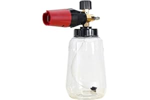 MUTEITT À Mousse, Lance À Mousse À Neige pour Nettoyeur Haute Pression, À Mousse avec Bouteille De 1 L pour Le Lavage De Voiture, Connexion Rapide 1/4" Buse Réglable