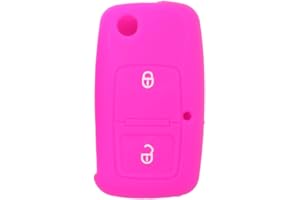 BROVACS Silicone Cover Protector Case Holder Skin Jacket Compatible with VOLKSWAGEN Passat Golf Bora Touran Polo 2 Button Flip Remote Key Fob CV9805 Rose