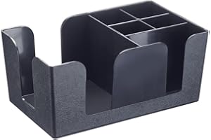 Organizador de bar - 6 Compartimentos - Fabricado en ABS - Libre de BPA - Ideal para Servilletas, Pajitas y Adornos para Coctelería - Hostelnovo