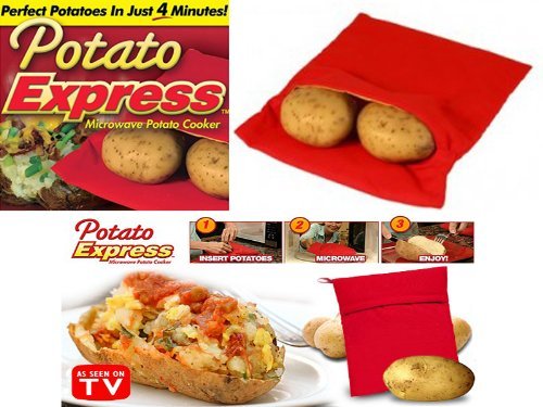 JACKET POTATO EXPRESS MICROWAVE COOKER BAG 4 MINUTES FAST REUSABLE WASHABLE COOK by Express trading