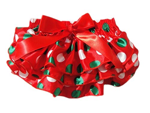 DELEY Baby Girls Polka Dot Ruffle Panties Briefs Bloomers Nappy Diaper Covers Red Green S