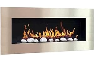 KAMINBAU MIERZWA Bio Camino e Brucia il gel XXL PLUS Design Camino a parete Camino al Bioetanolo BIO ETANOLO e Brucia il gel Caminetto Biocamino (acciaio inossidabile)