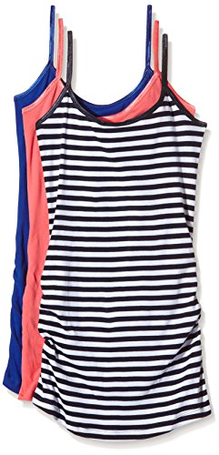 New Look Maternity Women's Pack of 3 Shoestring Sleeveless Maternity Vest Top, Orange (Coral), 16