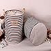 Soriace Premium Cartoon Foldable Cotton Line Laundry Basket Folding Children Toys Organiser Storage Basket Tidy Clothes Holder with Lids, Bar Blue