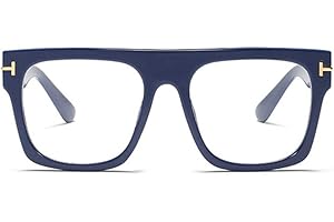 Jurchio Unisex Klassische Brille für Herren und Damen | Platz Brillengestell im Vintage-Look | Ohne Stärke Klarglas Gläser Glasses mit Brillenetui