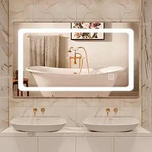 Venetian Image Led Bathroom Mirror Vanity Mirror Dimmable Waterproof with 3 Color Temperature for Makeup (32 X 24)