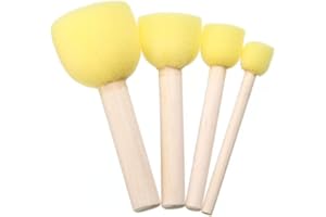 Lankater 20pcs Sponge Brush Round Sponge Paint Tools for Kids Graffiti, Arts and Crafts, Stencils, Painting