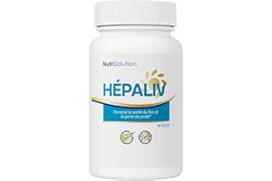 NutriSolution Hépaliv Complément Soutien Hépatique - Formule Détox Avancée avec Chardon-Marie, Desmodium & Thé Vert pour la Santé du Foie, Gestion du Poids & Brûle-Graisses - 60 Gélules (1)
