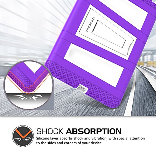 MoKo Hülle für iPad Mini 4 – Silikon + Weiss Hart Polycarbonat Protector mit faltbarem Kickstand Schutzhülle Case mit Standfunktion für Apple iPad Mini 4 7.9 Zoll IOS 2015 Genaration Tablet, Violett - 5