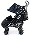 ZETA VOOOM - Black Dots with Rain Cover + Deluxe 2in1 footmuff liner zip off padded black