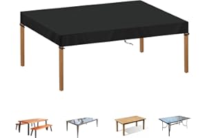 SIMPHAUS Telo Copritavolo Esterno Tessuto Impermeabile per Copertura Tavolo Esterno Resistente UV 150x100x15cm