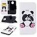 Produktbild Motorola Moto G5S Hülle Leder Flip Case Niedlich Panda Muster, Motorola Moto G5S Lederhülle Protective Cover Ledertasche Handyhülle Wallet Brieftasche Tasche Schutzhülle mit Kartenfach Standfunktion, Schwarz Augen