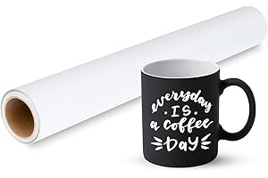 Prime Vinyl 11Ft Matte White Vinyl for Cricut - 30.5 x 335.5 cm White Permanent Vinyl Roll for Silhouette Cameo, Cutting Machine, Home Decor, Cups, Car Window