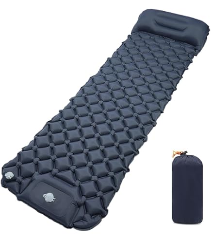 Matelas Gonflable Camping SHANNA 12 Cm – Ultra Léger Avec Pompe à Pied Intégrée – 80 Cm – Anti-Crevaison – Oreiller Inclus – Vert Armée