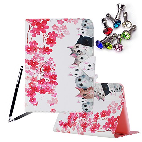 ANNNWZZD Hochwertiges PU Leder Etui Cute Colorful Design Flip Tasche PU Leder Abdeckung Stand Schutzhülle für Samsung Galaxy Tab 4 10.1 Zoll SM-T530 SM-T535. (Kunstleder, Ultra Dünn),A03