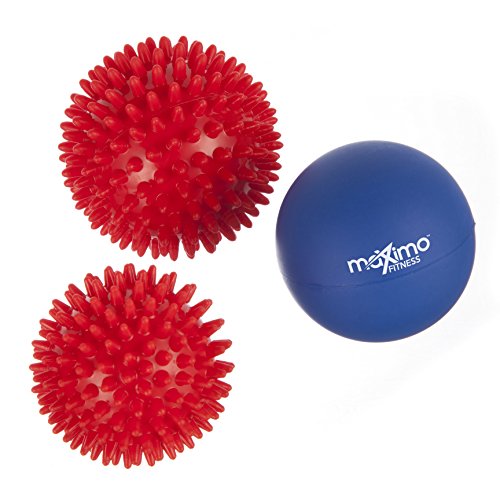 Massagebälle – 3er-Pack – Inklusive 2 Massagebällen mit Noppen und 1 Lacrosse-Ball für eine tiefe Muskelmassage – Perfekt für Rücken, Beine, Füße & Hände – 1 Jahr Garantie. - 3