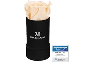 ‎MIA MILANO Infinity Rosen in Rosenbox I Schwarze Box mit echten konservierten Rosen (3 Jahre haltbar) Ewige Flowerbox als Valentinstag-Geschenk für Sie