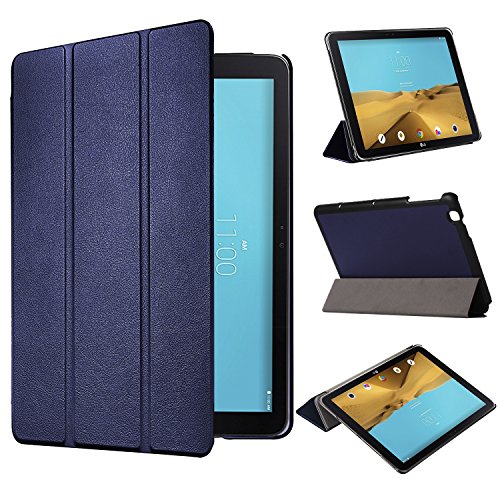 tinxi® Kunstleder Tasche für LG G Pad II 10,1 / LG G Pad 2 10,1 V940 10,1 zoll (25,65 cm) Tasche Cover Folio Etui Hülle Case Flipcase Schutz mit Standfunktion Auto Schlaf /Wach Funktion dunkelblau (NICHT für LG G Pad 10,1)