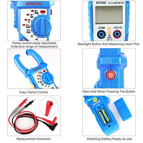 Strommesszange Aidbucks MT200 Automatischer Amperemeter 6000 Counts AC/DC True RMS - 4