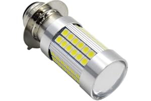 Ruiandsion 1pcs H6M LED Motorcycle Headlight Bulb 6V Extremely Bright 3030 66SMD Chipsets White 6000K P15D Motorbike Headlamp with High Low Beam