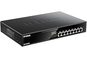 D-Link DGS-1008MP 8-Port Gigabit Unmanaged Metal Desktop Switch with 8 PoE+ Port - Up to 30 W per Port with 125 W PoE Budget, black DGS-1008MP