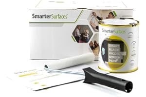 SMARTERSURFACES Smarter Surfaces Black Projector Screen Paint 4.5m² | HD 4K 8K Projections for Home Theater & Gaming | For Laser and Ultra Short Throw | Designed for Dark Rooms (Gain Value 0.1)