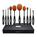 Make up Brushes,LiSmile 10 Pieces Oval Make up Brushes Set (Foundation,Concealer,Eye Shadow,Blending,Eyebrow,Contour,Blusher,Eye Liner,Lip),Professional Cosmetic Tools Soft Toothbrush Style Makeup Brushes Kit with Stunning Giftbox Packaged