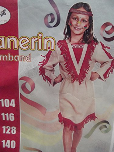 Preisvergleich Produktbild Kinder Mädchen Kostüm Verkleidung Fasching INDIANERIN Grösse 128 cm