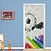 Produktbild DACDAB Tür Aufkleber 3D Cartoon Football PVC Selbstklebende wasserdichte Tapete Kinder Schlafzimmer Wohnzimmer Kreative DIY Wohnkultur Aufkleber 77X200Cm